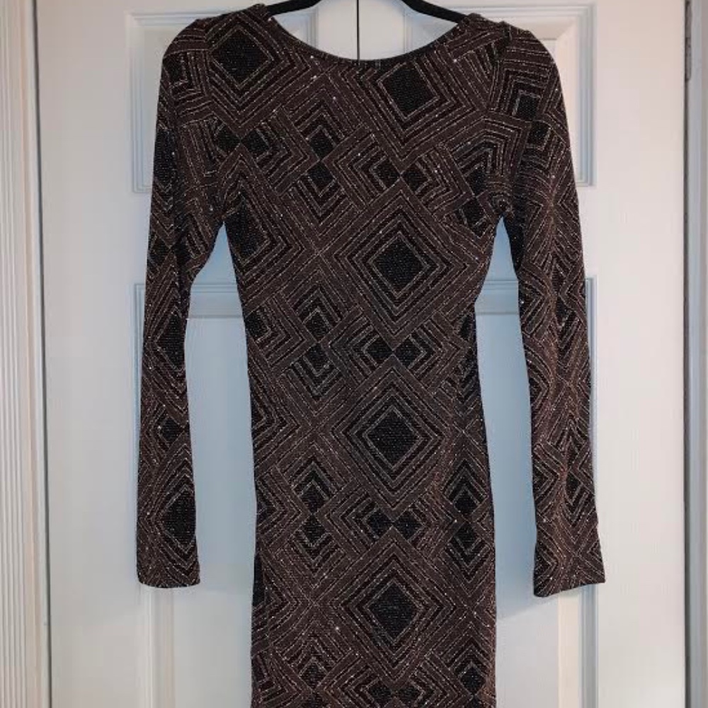 Long Sleeve Glitter Party Dress